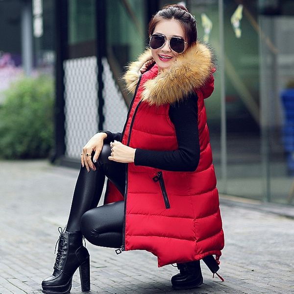 rvx6y large fur collar women's vest length korean version of the down jacket coat slim down jacket cotton-padded clothes coat cotton, Black;white
rvx6y large fur collar women's vest length korean version of the down jacket coat slim down jacket cotton-padded clothes coat cotton, Black;white