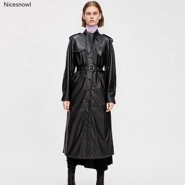 tie up black long leather trench coat for women long sleeve single breasted women fashion 2020 faux leather overcoat
tie up black long leather trench coat for women long sleeve single breasted women fashion 2020 faux leather overcoat