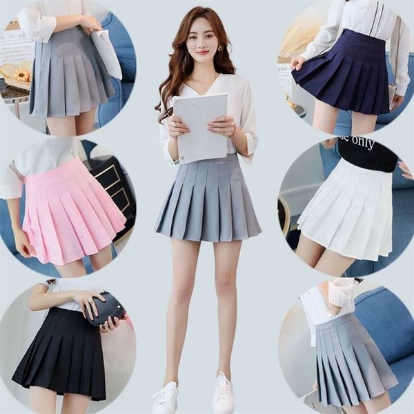 xs  twelve colors high waist women pleated skirt student a line skirt spring summer slim plaid skirt pants mini, Black 
xs  twelve colors high waist women pleated skirt student a line skirt spring summer slim plaid skirt pants mini, Black