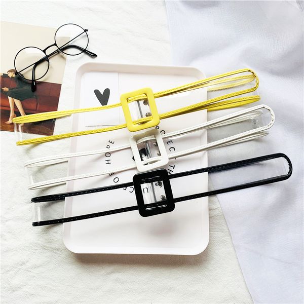 transparent belt women fashion solid color adjustable pvc belt round square shaped buckle female new multifunctional strap belts, Black;brown
transparent belt women fashion solid color adjustable pvc belt round square shaped buckle female new multifunctional strap belts, Black;brown