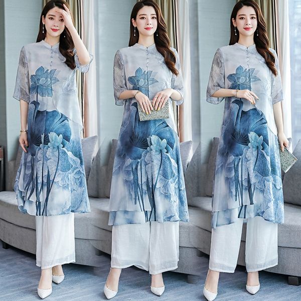 pcsic royal sister goddess fan pendant wide-leg pendant set pants pants suit fashion printed loose ethnic style western style two-piece suit, Gray
pcsic royal sister goddess fan pendant wide-leg pendant set pants pants suit fashion printed loose ethnic style western style two-piece suit, Gray