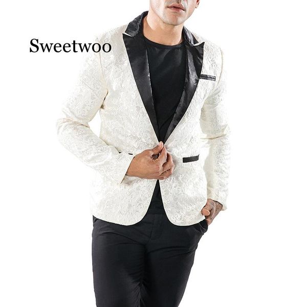 sweetwoo slim fit blazer men 2020 new floral blazers floral prom dress blazers elegant blazer, White;black
sweetwoo slim fit blazer men 2020 new floral blazers floral prom dress blazers elegant blazer, White;black