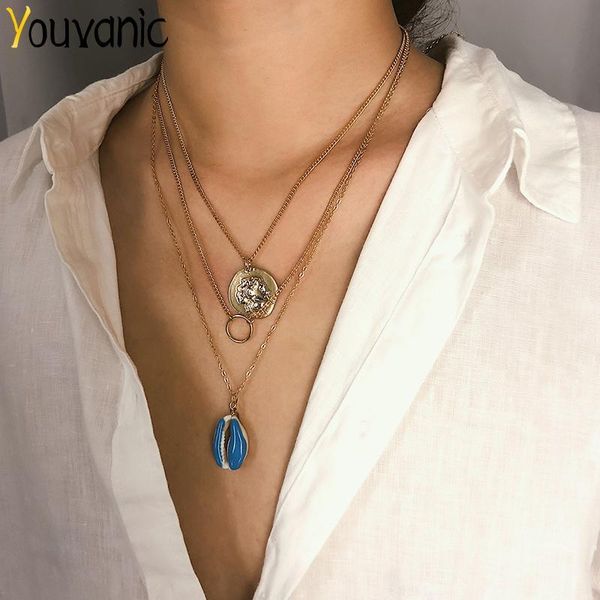 youvanic multi layer gold carve portrait coin pendant choker necklace boho shell long chain necklace women fashion jewelry 2407, Silver
youvanic multi layer gold carve portrait coin pendant choker necklace boho shell long chain necklace women fashion jewelry 2407, Silver
