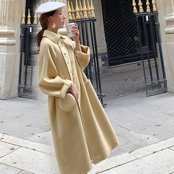 solid wide-waisted women winter wool blend coat single breasted wool coat and jacket elegant long patchwork casual outerwear, Black
solid wide-waisted women winter wool blend coat single breasted wool coat and jacket elegant long patchwork casual outerwear, Black