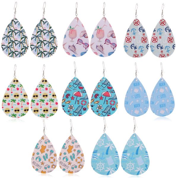 fashion waterdrop pu leather earrings printed beach styles pattern leather charm pendant eardrop ear hook earring for women jewelry gifts, Silver
fashion waterdrop pu leather earrings printed beach styles pattern leather charm pendant eardrop ear hook earring for women jewelry gifts, Silver