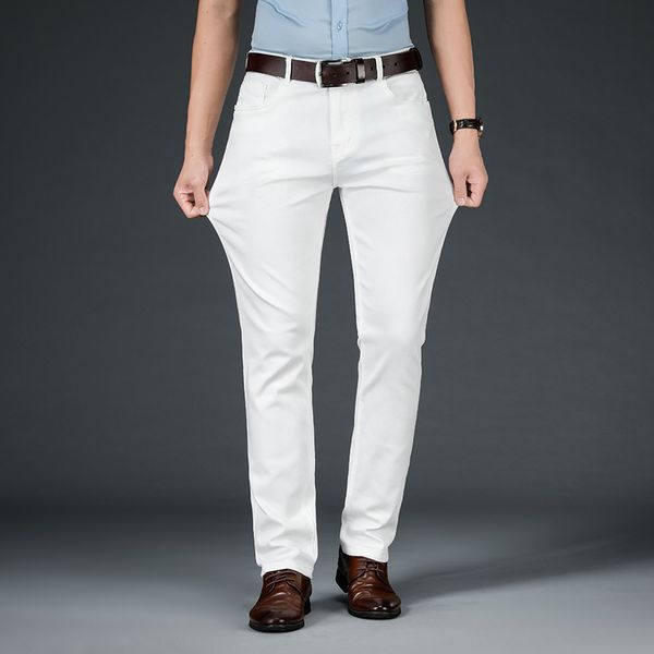 2020 autumn new men's white straight jeans classic style fashion business cotton elasticity denim trousers male brand pants, Blue
2020 autumn new men's white straight jeans classic style fashion business cotton elasticity denim trousers male brand pants, Blue