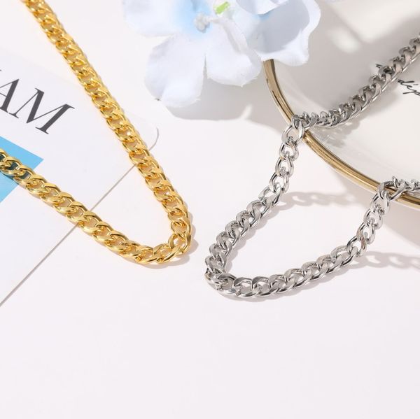 street hip hop style necklace simple thick chain necklace clavicle chain trend men and women neutral fashion accessories, Silver
street hip hop style necklace simple thick chain necklace clavicle chain trend men and women neutral fashion accessories, Silver