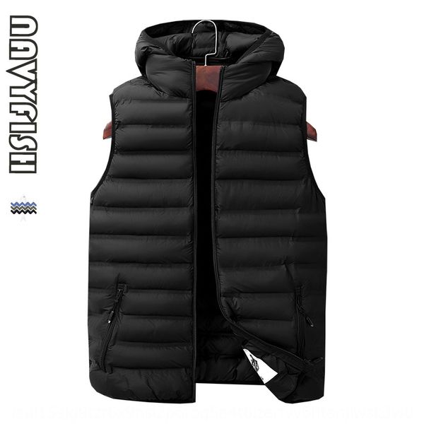new large down cotton men's fashionable casual hooded coat woolvest woolcoat solid color cardigan men's vest, Black;white 
new large down cotton men's fashionable casual hooded coat woolvest woolcoat solid color cardigan men's vest, Black;white