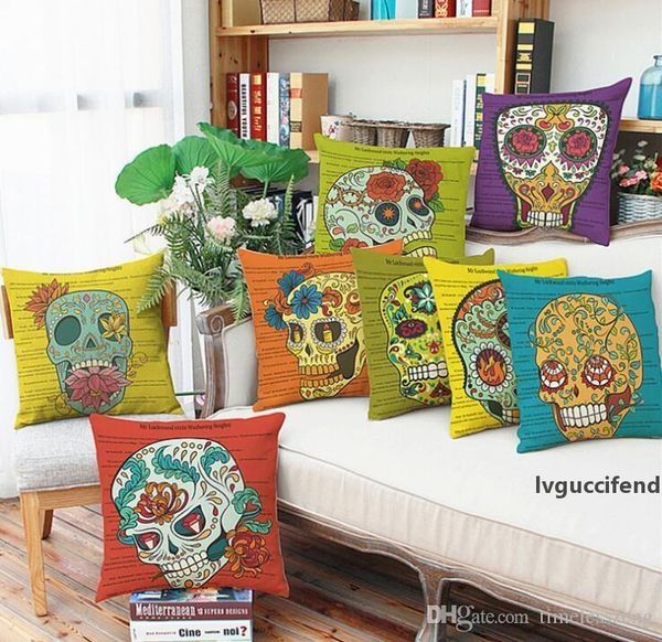 halloween gift colorful skull pillow case linen pillowcase super personality office lumbar support cushion cover without core
halloween gift colorful skull pillow case linen pillowcase super personality office lumbar support cushion cover without core