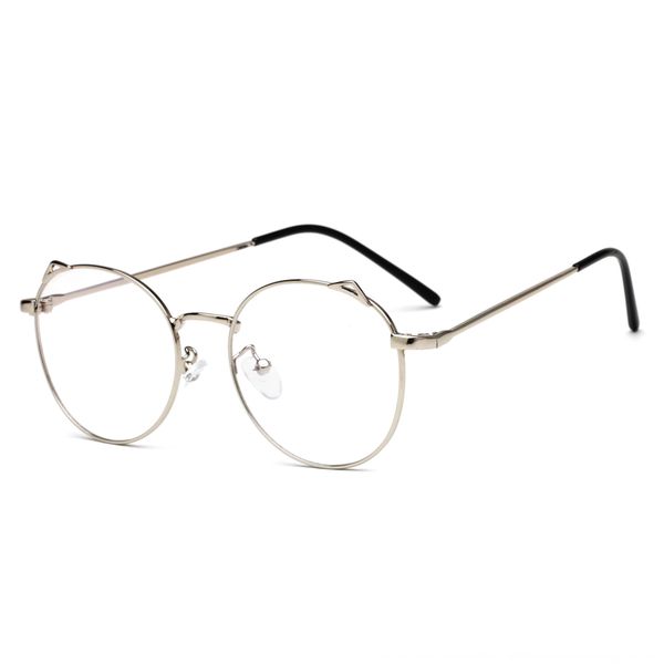 oulai 1858 cat ear metal plain men's and women's web celebrities with the same frame plain decoration myopia glasses glasses, Silver
oulai 1858 cat ear metal plain men's and women's web celebrities with the same frame plain decoration myopia glasses glasses, Silver