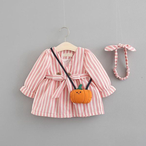girl's dresses girls princess dress 2021 autumn children kids baby infants striped long sleeve v-neck vestidos+bag+headband s11046, Red;yellow
girl's dresses girls princess dress 2021 autumn children kids baby infants striped long sleeve v-neck vestidos+bag+headband s11046, Red;yellow