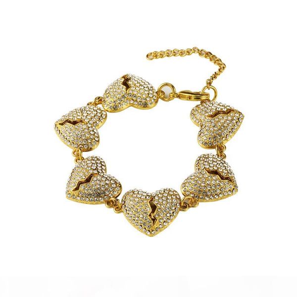 broken heart bracelet chain gold silver color cubic zircon men's women hip hop jewelry for love gift, Black
broken heart bracelet chain gold silver color cubic zircon men's women hip hop jewelry for love gift, Black