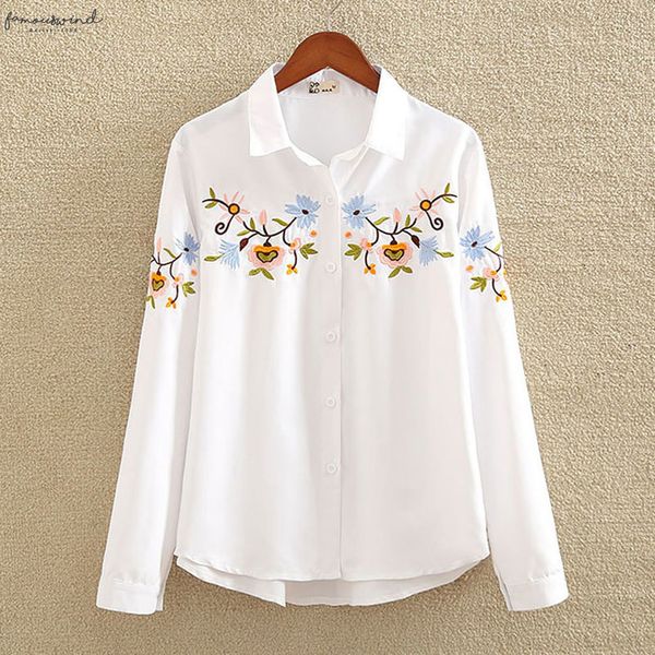 long sleeve floral embroidery women blouse white elegant turn down collar office lady casual blouse 2020 spring new top
long sleeve floral embroidery women blouse white elegant turn down collar office lady casual blouse 2020 spring new top