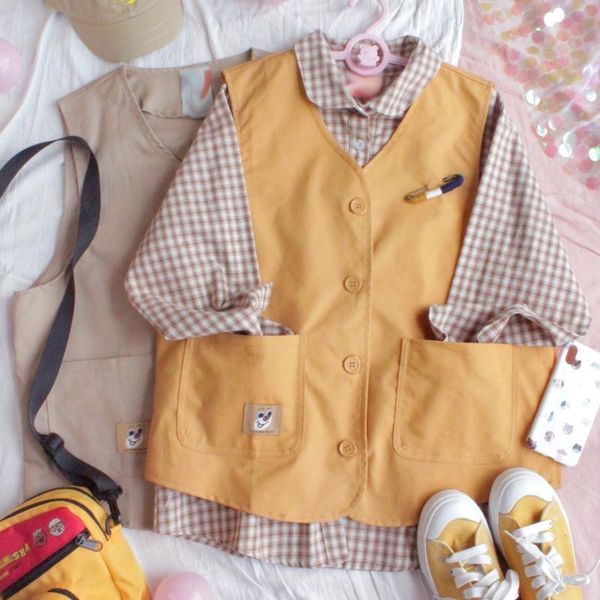 xiaosen vest girl's short loose student's cute brooch harajuku tooling vest cloth cotton cloth cotton clothstyle, Black;white
xiaosen vest girl's short loose student's cute brooch harajuku tooling vest cloth cotton cloth cotton clothstyle, Black;white