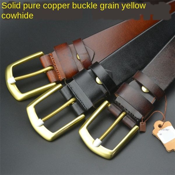 italy yellow cowhide whole layer cowhide non-sand men's genuine leather solid pure copper belt belt buckle, Black;brown
italy yellow cowhide whole layer cowhide non-sand men's genuine leather solid pure copper belt belt buckle, Black;brown