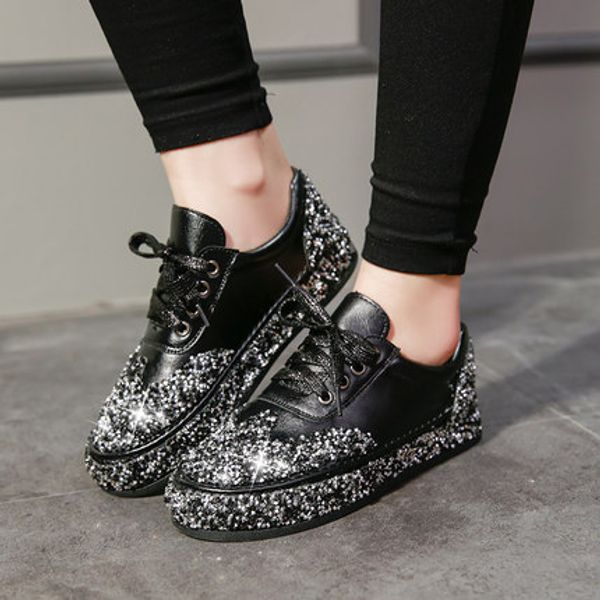2020 new korean version of ulzzang harajuku rhinestone sneakers female wild ins street shooting silver flat casual shoes trend, Black
2020 new korean version of ulzzang harajuku rhinestone sneakers female wild ins street shooting silver flat casual shoes trend, Black