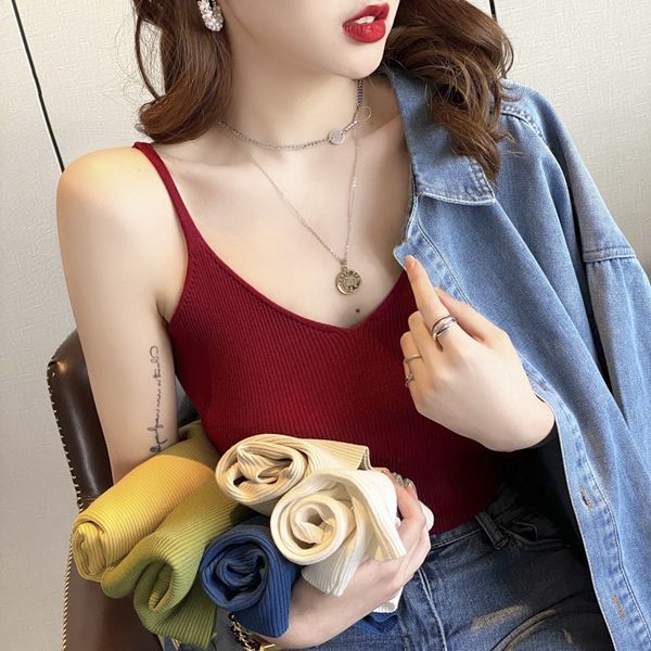 nncf7 hong kong flavor net red shirtvest shirtsmall camisole female outside wearing v-neck knitted inside base shirt sleeveless top, Camo
nncf7 hong kong flavor net red shirtvest shirtsmall camisole female outside wearing v-neck knitted inside base shirt sleeveless top, Camo