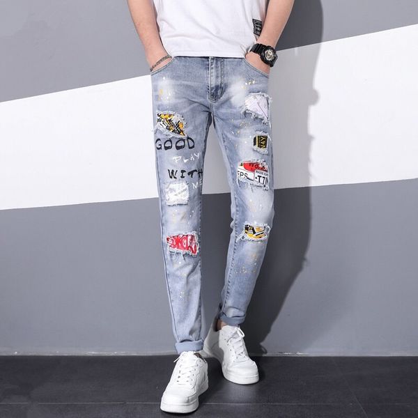 20ss men's denim jeans blue black torn pants version slim off h4 italian style bike motorcycle rock revival
20ss men's denim jeans blue black torn pants version slim off h4 italian style bike motorcycle rock revival