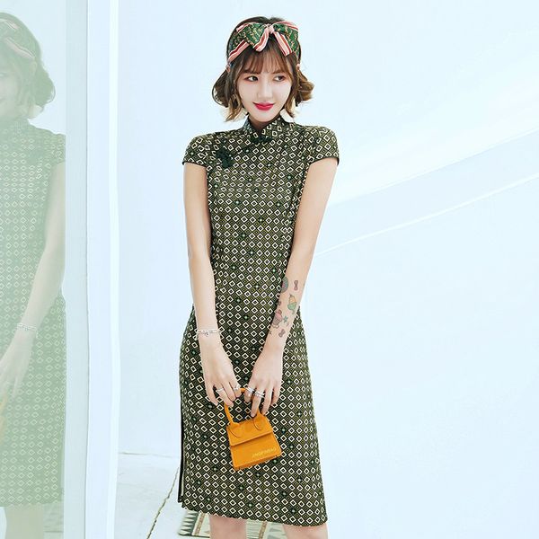 ethnic clothing women's oriental style dresses qipao cheongsam ancient traditional chinese dress female short, Red
ethnic clothing women's oriental style dresses qipao cheongsam ancient traditional chinese dress female short, Red