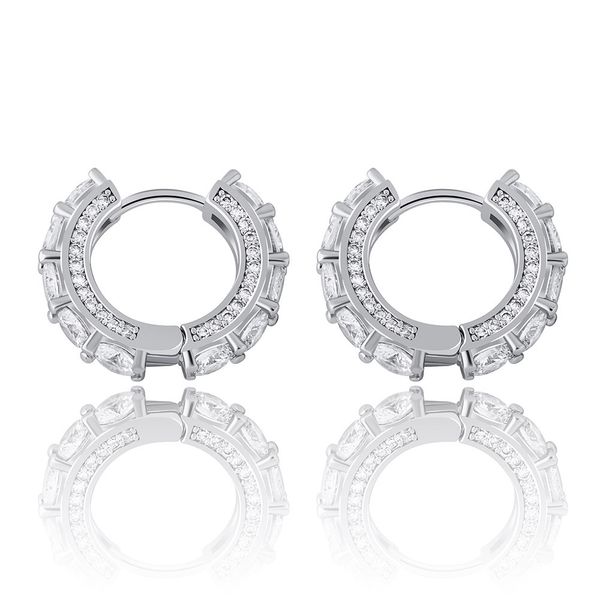 men women stud earrings luxury bling zircon 18k gold rhodium plated copper circle hip hop hoop huggie earrings, Golden;silver
men women stud earrings luxury bling zircon 18k gold rhodium plated copper circle hip hop hoop huggie earrings, Golden;silver