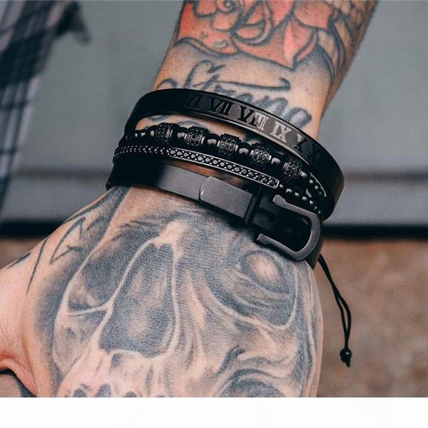 men bracelet 4pcs set men titanium steel roman numeral bracelet crown charms macrame beads bracelet seads bracelets braiding man luxury, Golden;silver
men bracelet 4pcs set men titanium steel roman numeral bracelet crown charms macrame beads bracelet seads bracelets braiding man luxury, Golden;silver