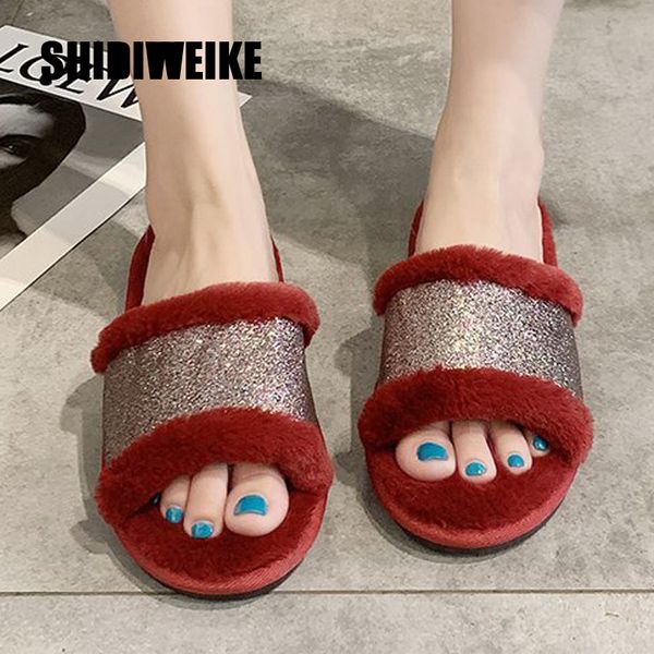 womens faux fur slippers winter shoes big size home slippers plush women indoor warm fluffy cotton shoes v119, Black
womens faux fur slippers winter shoes big size home slippers plush women indoor warm fluffy cotton shoes v119, Black