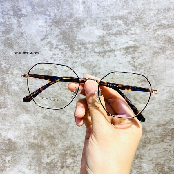 glasses glasses frame plain face flat light men's and women's eye protection polygon optical frame metal face small 22775, Silver
glasses glasses frame plain face flat light men's and women's eye protection polygon optical frame metal face small 22775, Silver
