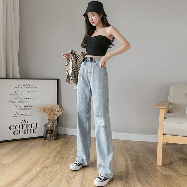 women's jeans 2020 summer new high-waisted loose-fitting wide-leg jeans women's thin and tall straight mopping pants, Blue
women's jeans 2020 summer new high-waisted loose-fitting wide-leg jeans women's thin and tall straight mopping pants, Blue