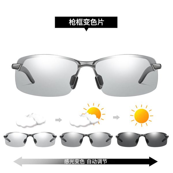 2020 new stainless steel polarized discoloration sunglasses men's fashion sunglasses driving night vision goggles day and night, White;black
2020 new stainless steel polarized discoloration sunglasses men's fashion sunglasses driving night vision goggles day and night, White;black