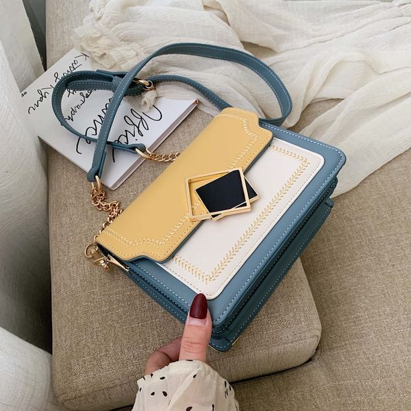9l23t texture female 2019 summer new shoulder small square fashion contrast color small square all-match western style shoulder bag pu chain, White
9l23t texture female 2019 summer new shoulder small square fashion contrast color small square all-match western style shoulder bag pu chain, White
