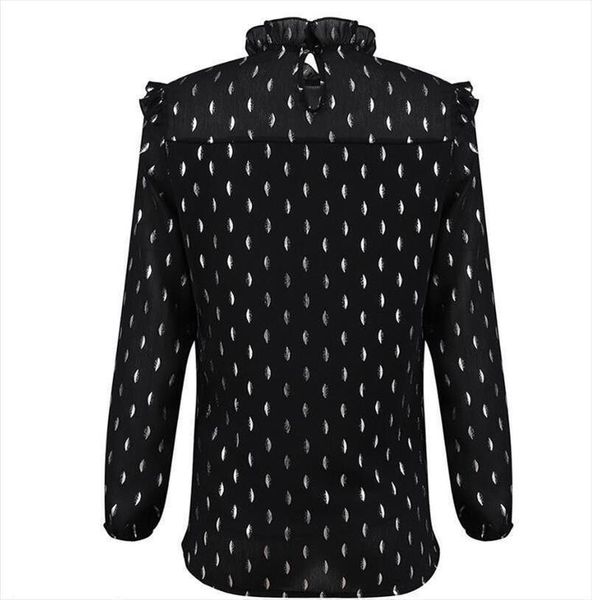 summer chiffon long sleeve shirt women transparent polka dot high neck blouse shirt femme loose blouses, White
summer chiffon long sleeve shirt women transparent polka dot high neck blouse shirt femme loose blouses, White