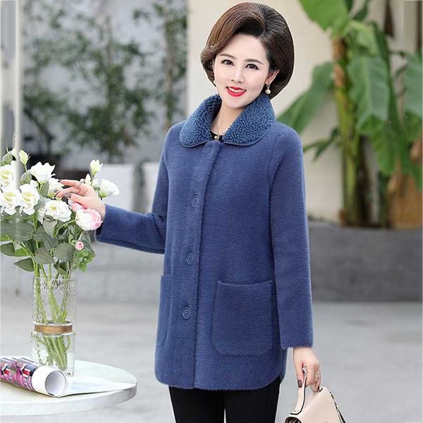 plus size women wool coat single button long sleeve casual cashmere medium length coat middle-aged mother winter woolen coats, Black
plus size women wool coat single button long sleeve casual cashmere medium length coat middle-aged mother winter woolen coats, Black