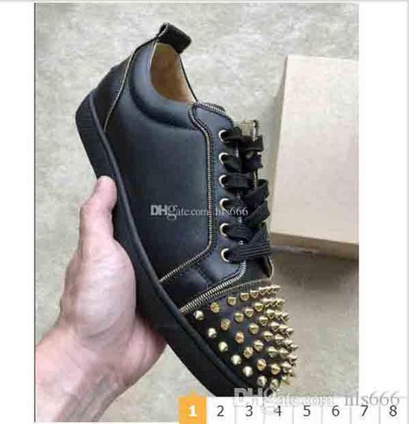 france luxurious red soles junior spiked men shoes louspikes flat lace-up antony rushspike red bottom sneakers nails toe wholesale, Black
france luxurious red soles junior spiked men shoes louspikes flat lace-up antony rushspike red bottom sneakers nails toe wholesale, Black