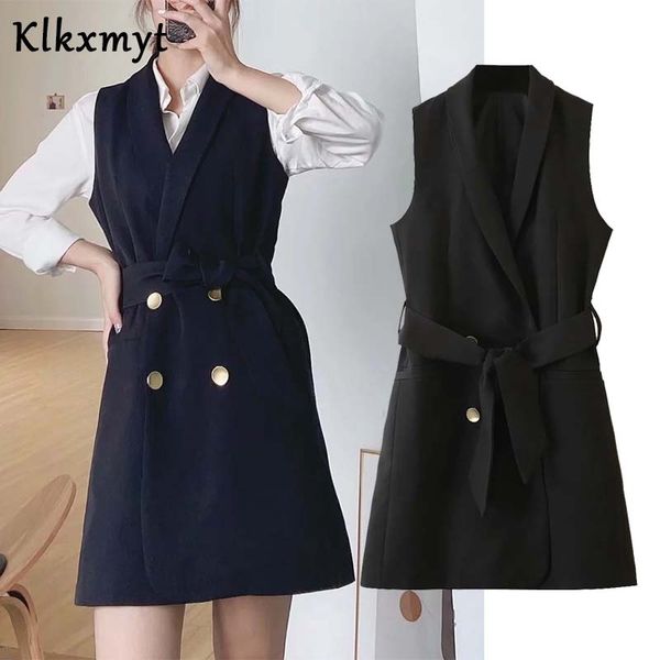 women's vests long vest women 2021 fashion office wear double breasted waistcoat vintage sleeveless with belt female outerwear chic, Black;white
women's vests long vest women 2021 fashion office wear double breasted waistcoat vintage sleeveless with belt female outerwear chic, Black;white