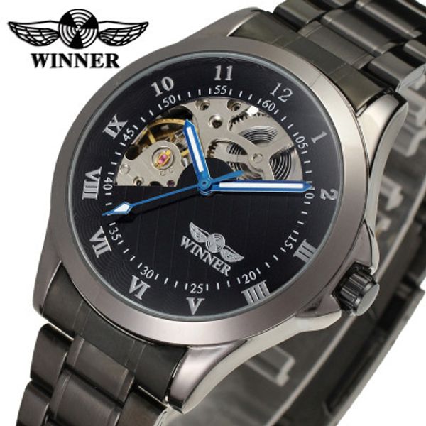 swiss watch winner men's fashion casual half moon hollow steel band automatic mechanical watch, Slivery;brown
swiss watch winner men's fashion casual half moon hollow steel band automatic mechanical watch, Slivery;brown