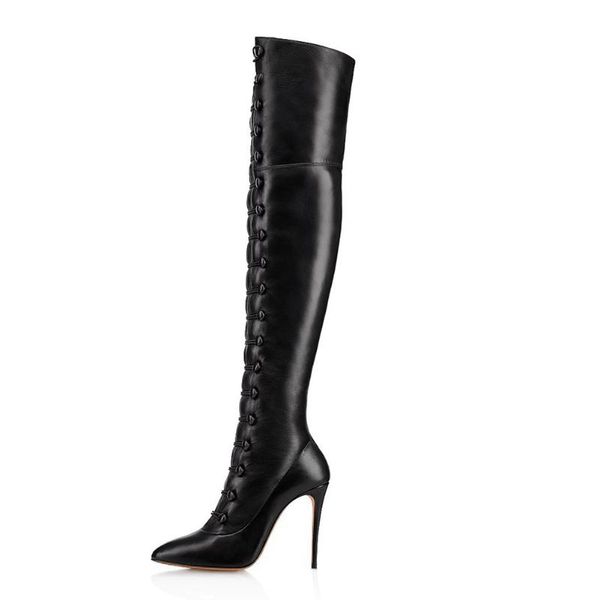 stunning2020 slim high heel pointed over knee long boots large size winter fashion women's shoes, Black
stunning2020 slim high heel pointed over knee long boots large size winter fashion women's shoes, Black