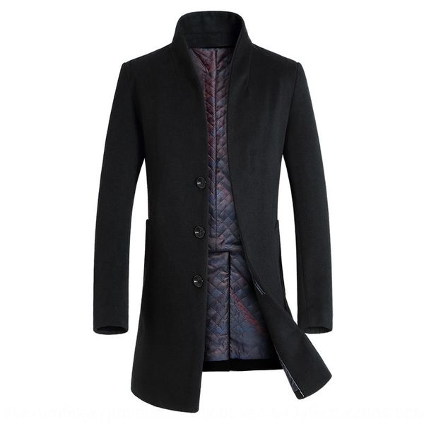 xfss9 men's woolwool mid-length korean slim thickened for men men's woolen woolwool coat mid-length korean slim thickened woolen c, Tan;black