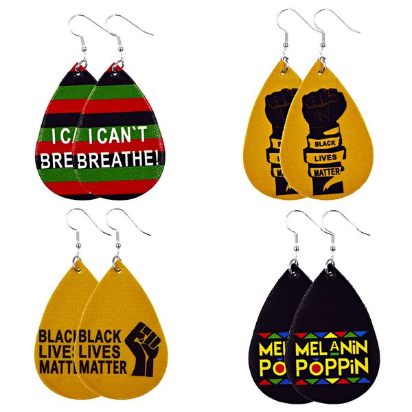 i can't breath printing pu leather earrings double-sided black lives matter dangle earrings jewelry women party gifts, Golden
i can't breath printing pu leather earrings double-sided black lives matter dangle earrings jewelry women party gifts, Golden