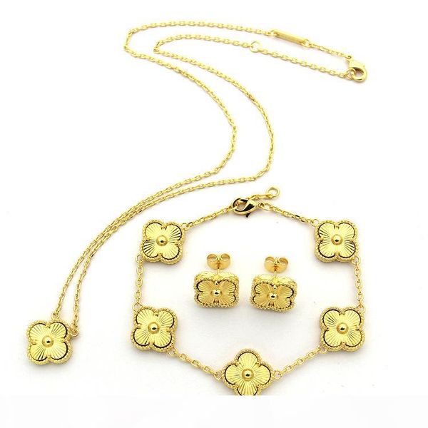 europe americ fashion jewelry sets lady brass vintage motifs engrave grain golden four leaf flower 18k gold necklaces bracelet earrings sets, Silver
europe americ fashion jewelry sets lady brass vintage motifs engrave grain golden four leaf flower 18k gold necklaces bracelet earrings sets, Silver