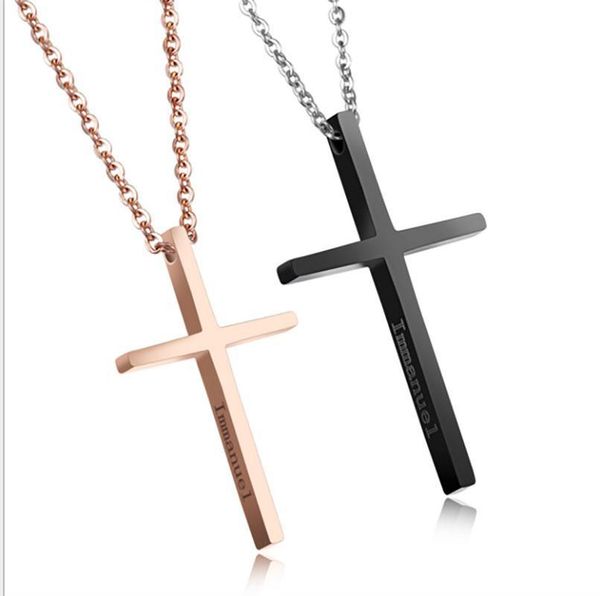 2017 new fashion romantic rose gold plated cross couple necklace titanium steel woman man jewelry never fade ing, Silver
2017 new fashion romantic rose gold plated cross couple necklace titanium steel woman man jewelry never fade ing, Silver