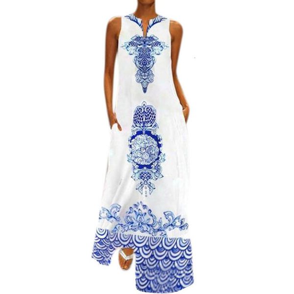 dress women 2020 summer boho maxi dress sleeveless v-neck flower print chinese style long dresses loose robes vestidos plus, Black;gray
dress women 2020 summer boho maxi dress sleeveless v-neck flower print chinese style long dresses loose robes vestidos plus, Black;gray