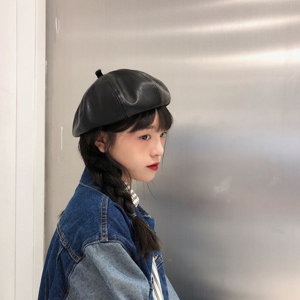 korean style all-match leather pumpkin painter's hat beret lady's fashionable black personalized beret painter's hat, Blue;gray
korean style all-match leather pumpkin painter's hat beret lady's fashionable black personalized beret painter's hat, Blue;gray