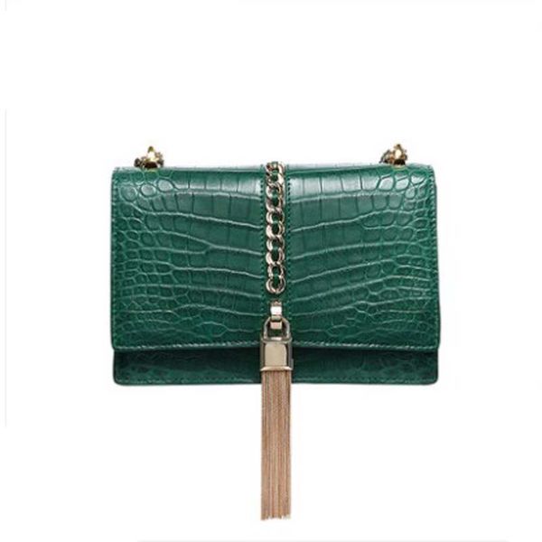 ouluoer import nile crocodile bag female bag agate green tassel fashion western style one shoulder female chain
ouluoer import nile crocodile bag female bag agate green tassel fashion western style one shoulder female chain