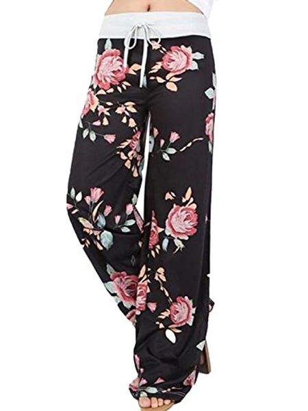 women joggers comfortable casual pajama women pants floral drawstring casual pants wide legs womens sweatpants, Black;white
women joggers comfortable casual pajama women pants floral drawstring casual pants wide legs womens sweatpants, Black;white