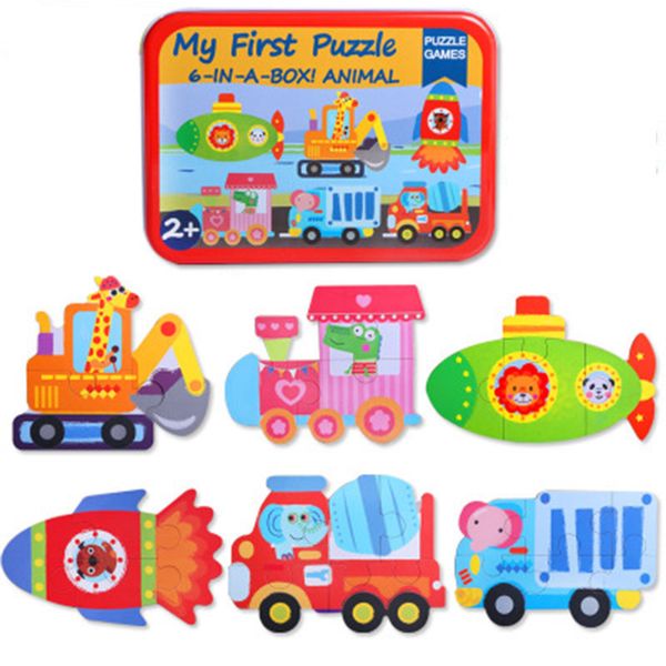 logwood wooden 6 in 1 box cartoon animal 3d puzzle toy montessori children's education toys gift for children y200414
logwood wooden 6 in 1 box cartoon animal 3d puzzle toy montessori children's education toys gift for children y200414