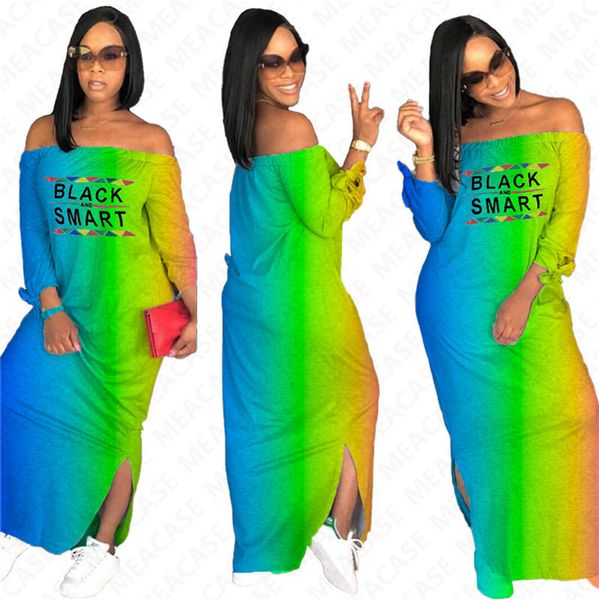 black smart letter print women's designer long dress summer gradient color shoulderless maxi dresses off shoulder casual beach dress d7, White
black smart letter print women's designer long dress summer gradient color shoulderless maxi dresses off shoulder casual beach dress d7, White