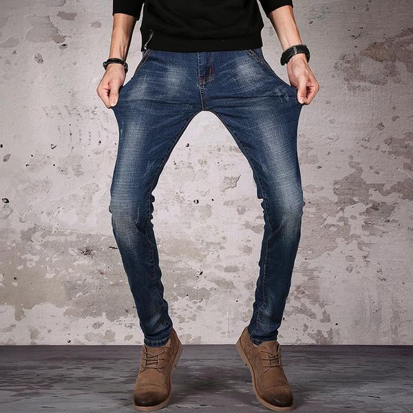 new arrivals men's fashion casual jeans vintage denim long pants motorcycle wrinkle trousers, Blue
new arrivals men's fashion casual jeans vintage denim long pants motorcycle wrinkle trousers, Blue