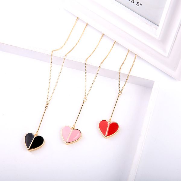 fashion simple design adjustable black/pink/red enamel copper heart necklace for women appointment date gift necklace, Silver
fashion simple design adjustable black/pink/red enamel copper heart necklace for women appointment date gift necklace, Silver