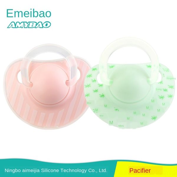 baby pacifier silicone nipple nipple silicone round flat head sleep baby pacifier bite music printed pattern