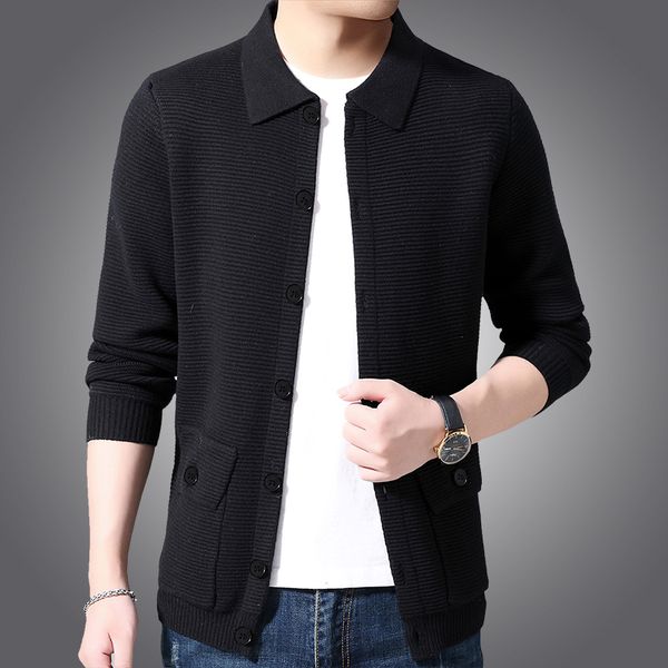 classic men sweater cardigan jacket korean version of the trend 2020 new spring and autumn lapel sweater men's outerwear, White;black
classic men sweater cardigan jacket korean version of the trend 2020 new spring and autumn lapel sweater men's outerwear, White;black